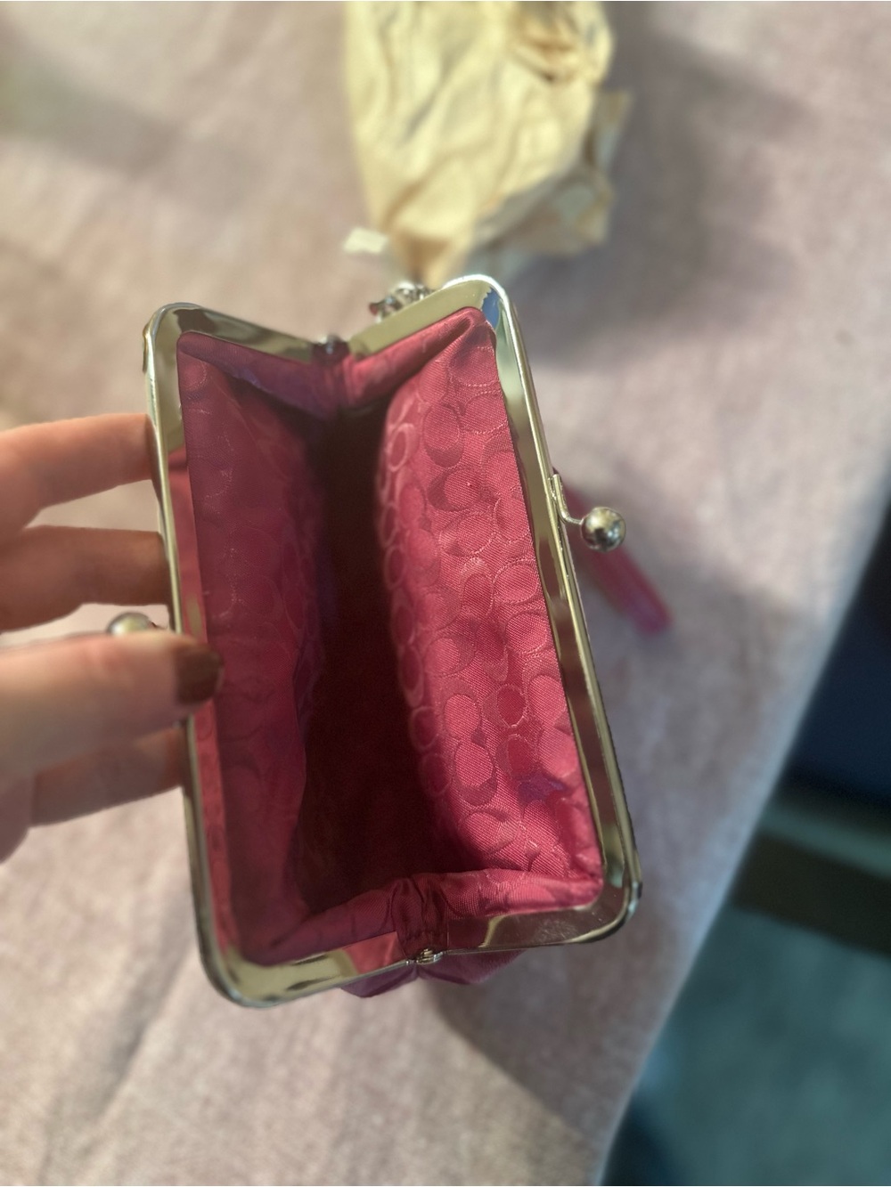 Coach Pink Suede Wristlet Clutch - Picture 8 of 8